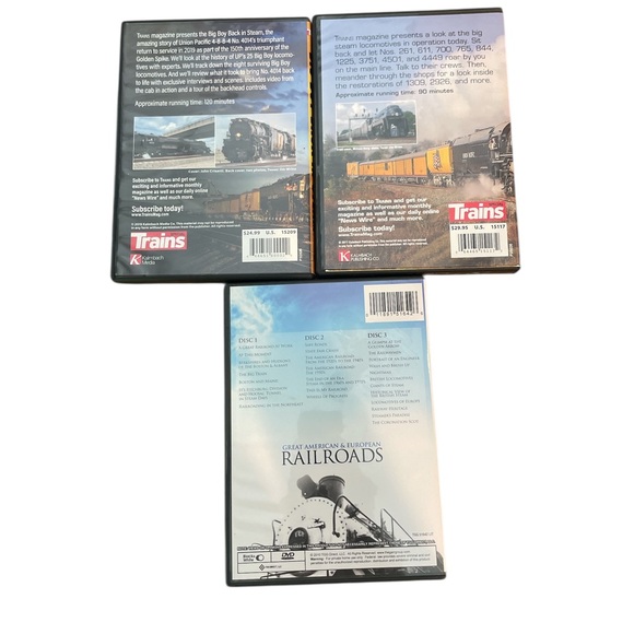 Trains 3 DVD Collection Big Boy, Big Steam is Back, Great Am & EU Railroads - Picture 2 of 6